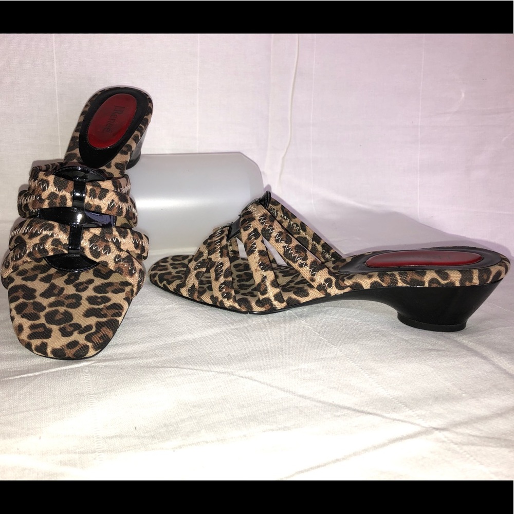 J. Renee Leopard Print Slide Sandals